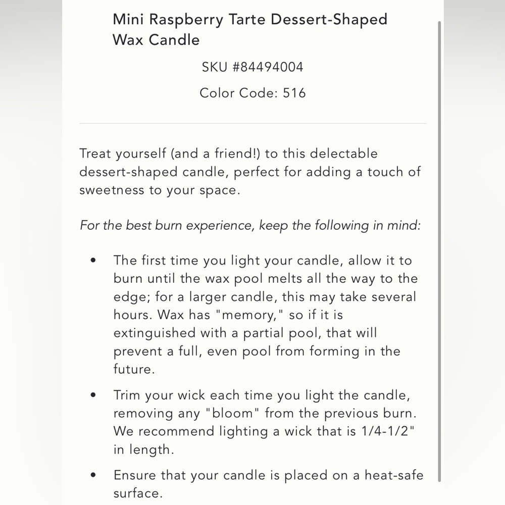 MINI RASPBERRY TARTE DESSERT-SHAPED WAX CANDLE - Picture 2 of 6